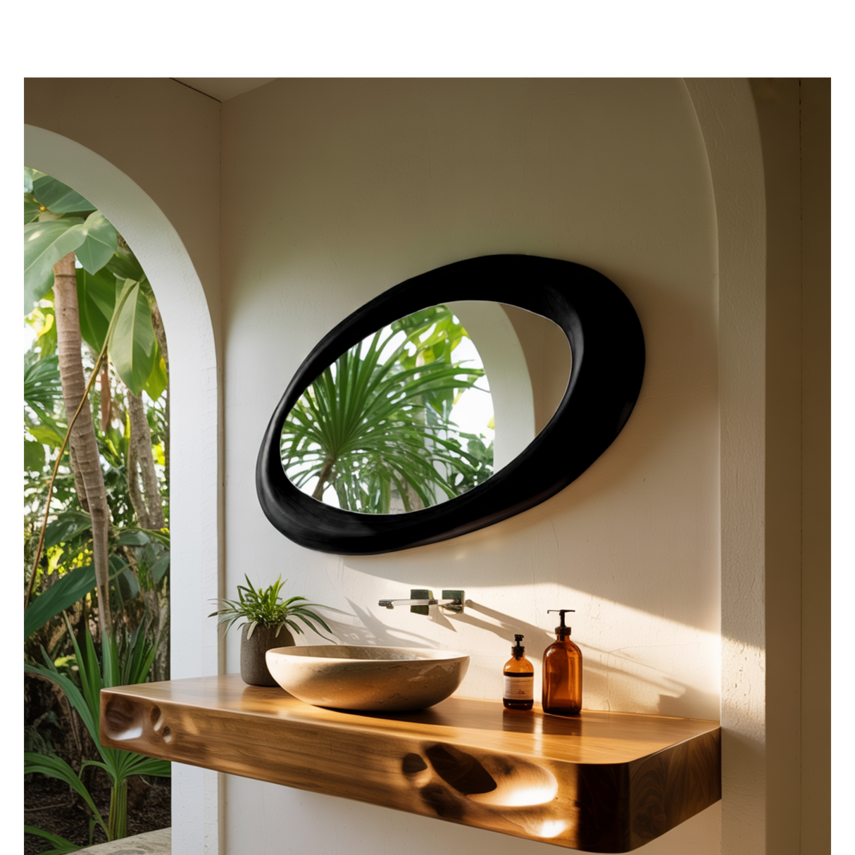 Eclipsera Artisan-Sculpted Solid Wood Mirror