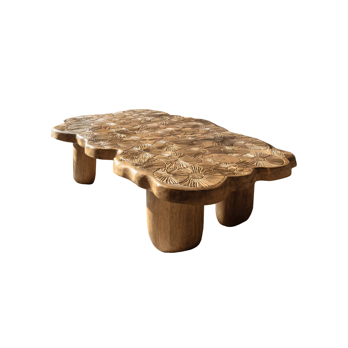 Elara Bloom Solid Wood Coffee Table
