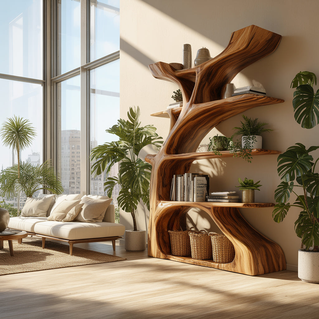 Elara Treeform Solid Wood Bookshelf