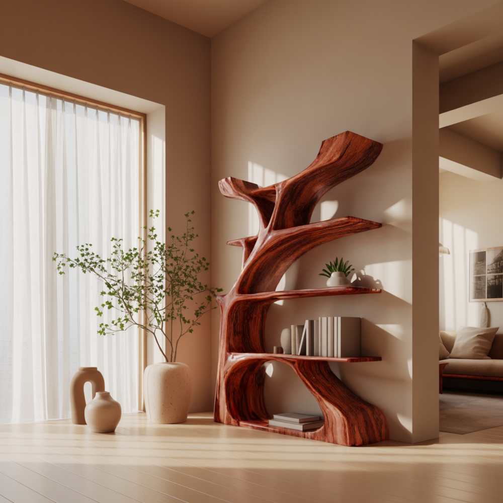 Elara Treeform Solid Wood Bookshelf