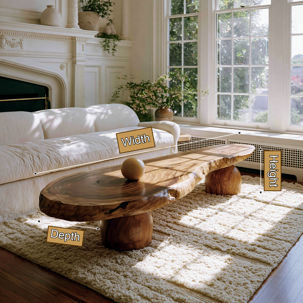 Elaric Live Edge Solid Wood Coffee Table - Timberustic Coffee Table