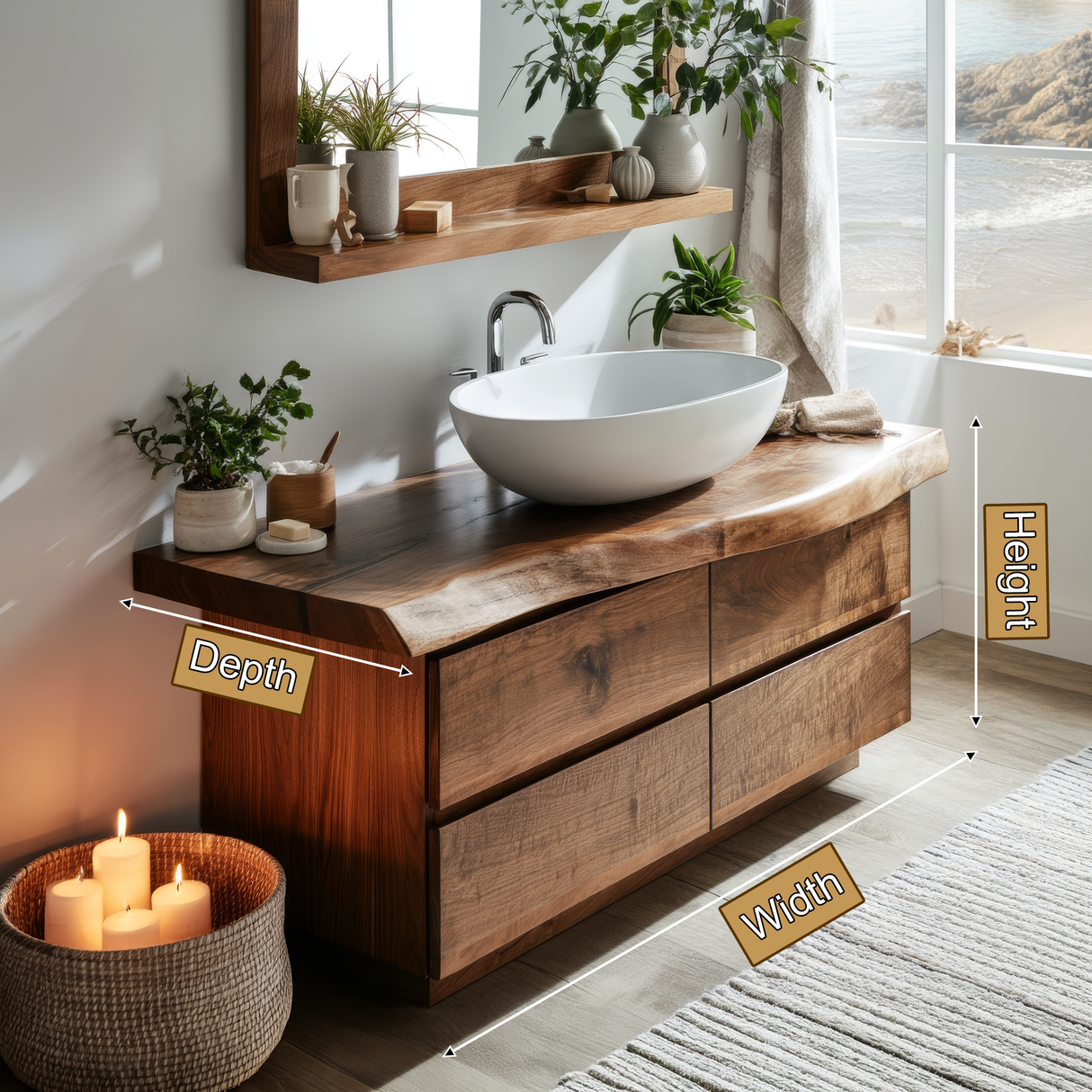 Elarion Ridge Solid Wood Bathroom Vanity with Drawers - Timberustic Freestanding Bathroom Vanity with Drawers
