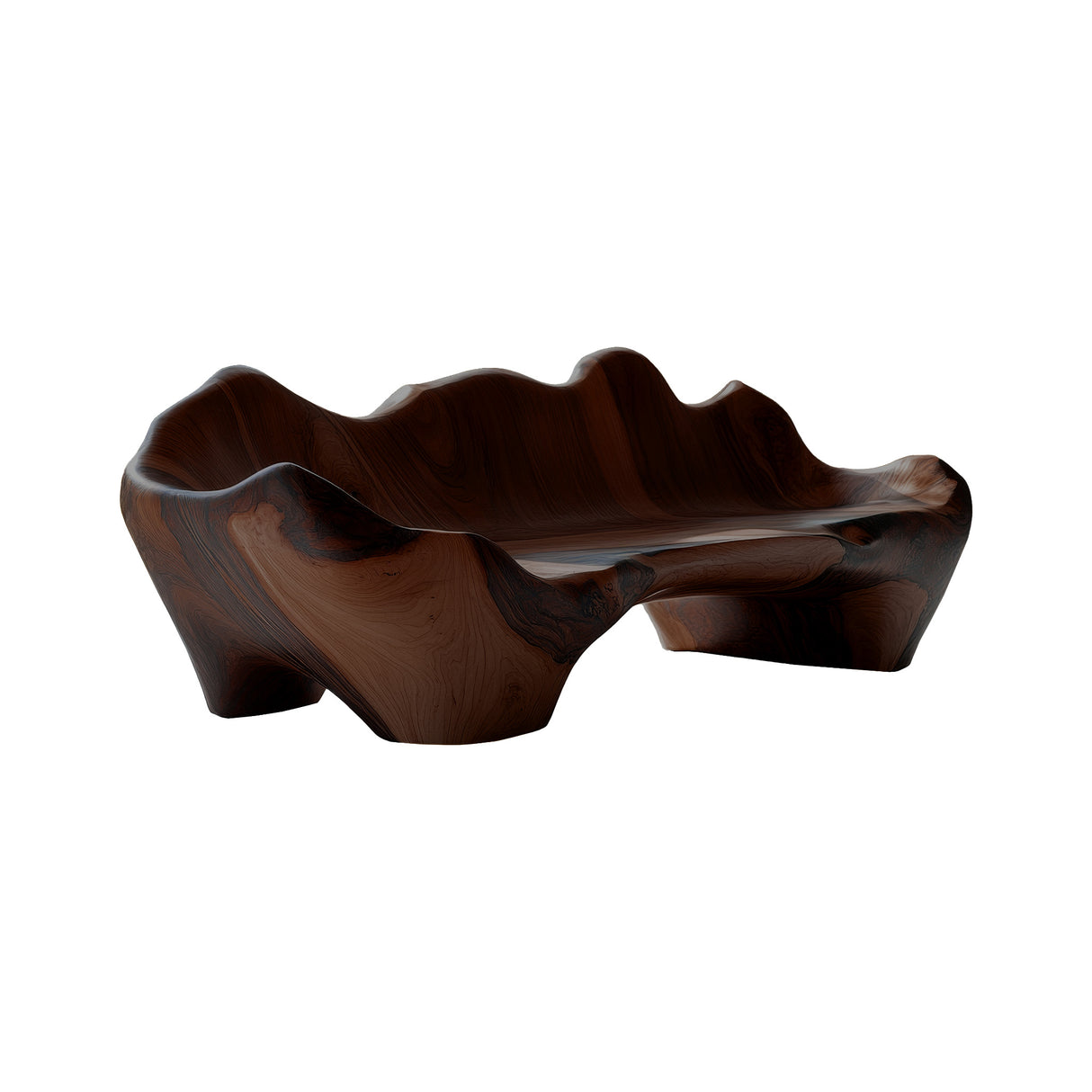 Elarion Sculpted Solid Wood Sofa Dark Walnut - Timberustic Sofa