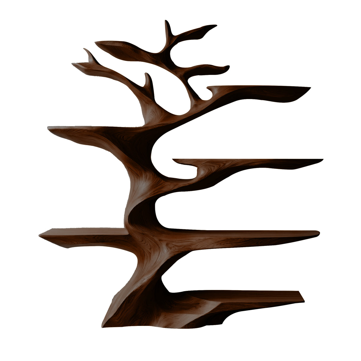 Elarion Sculptural Tree Wine Rack Dark Walnut - Timberustic Tree Wine Rack