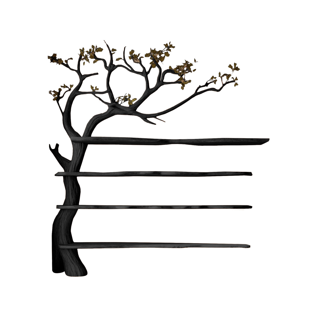 Elaris Branch Solid Wood Tree Bookshelf Black - Timberustic Tree Bookshelf