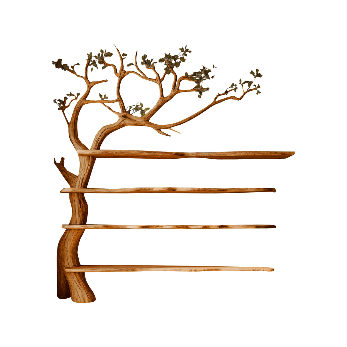 Elaris Branch Solid Wood Tree Bookshelf Brown - Timberustic Tree Bookshelf