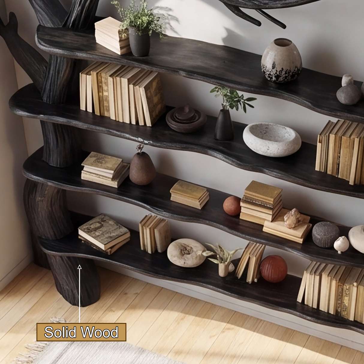 Elaris Branch Solid Wood Tree Bookshelf - Timberustic Tree Bookshelf