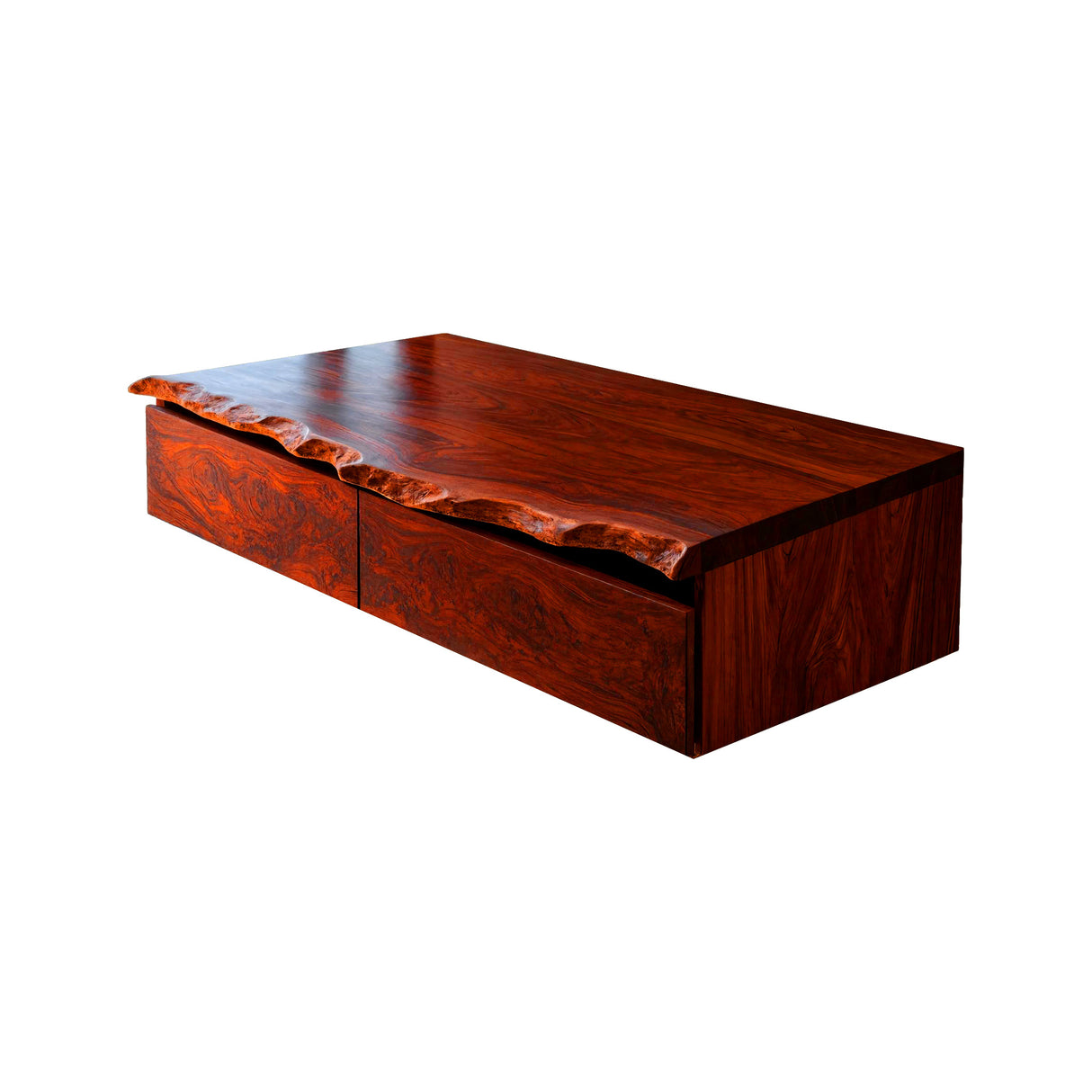 Elaris Live Edge Solid Wood Floating Bathroom Vanity with Drawers Mahogany - Timberustic Floating Bathroom Vanity With Drawers