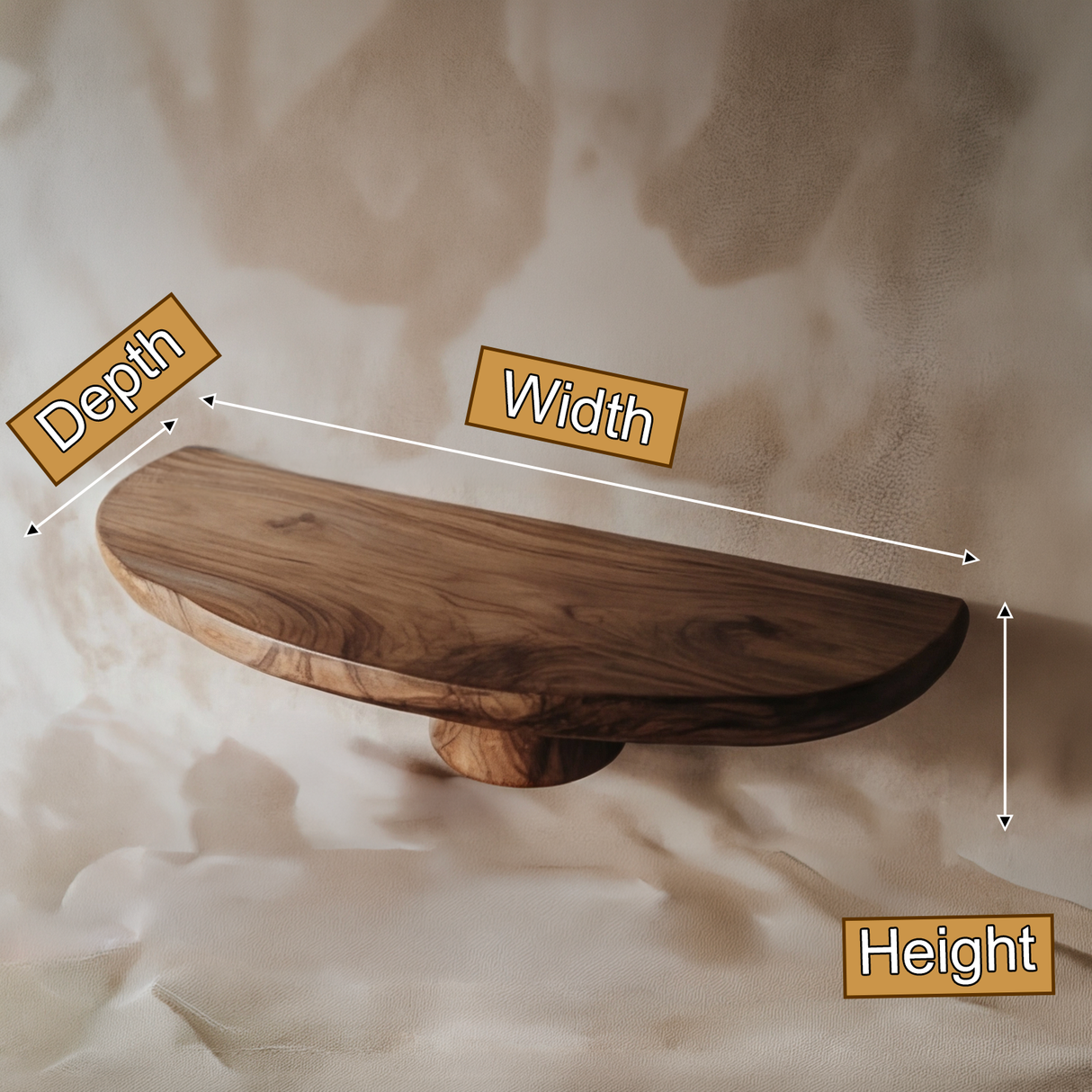 Elaris Sculpted Solid Wood Mushroom Floating Shelf SPA325345 - Timberustic Floating Shelf