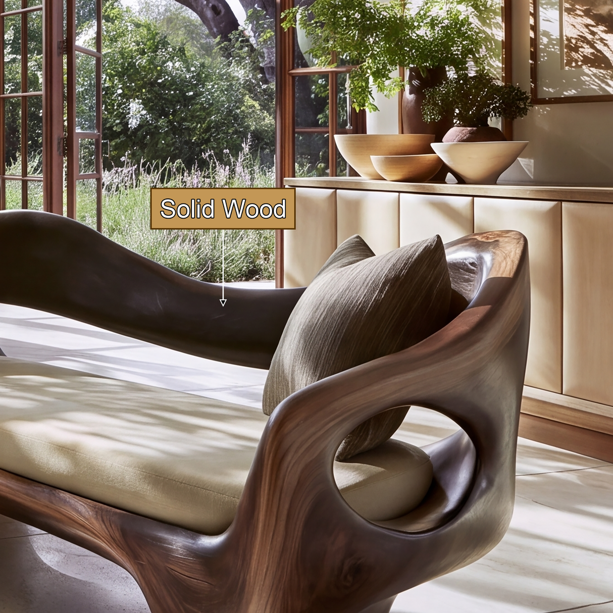 Elaris Sculpted Solid Wood Sofa - Timberustic Sofa