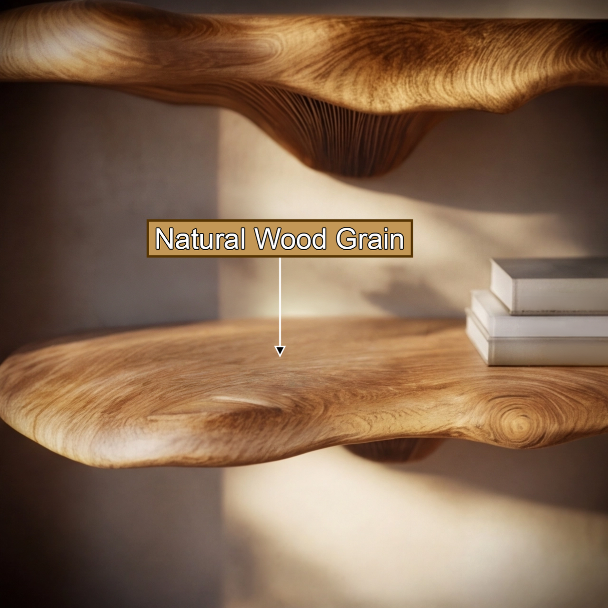 Elarith Live Edge Solid Wood Mushroom Floating Shelf SPA543488 - Timberustic Floating Shelf