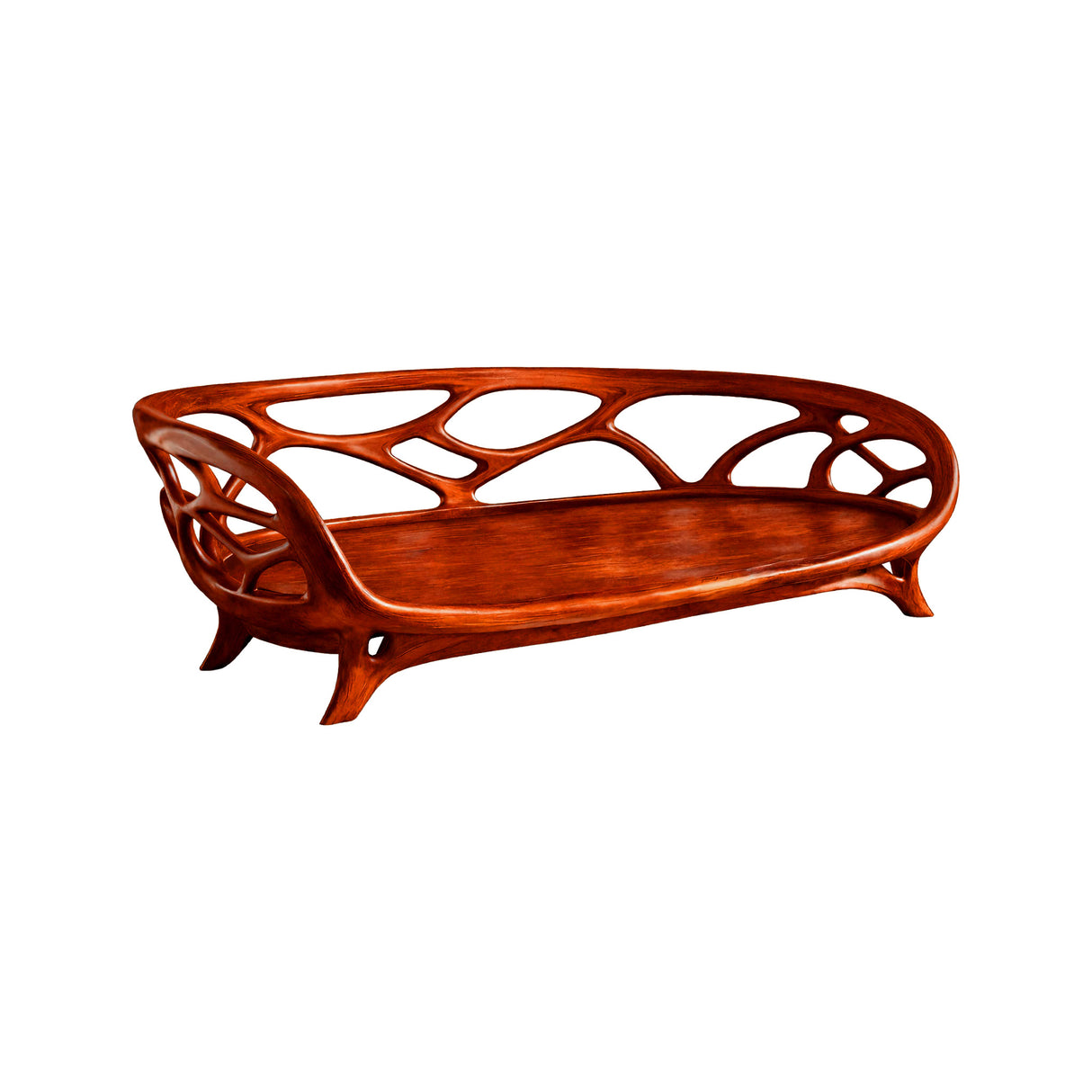 Elaro Sculpted Solid Wood Sofa Mahogany - Timberustic Sofa