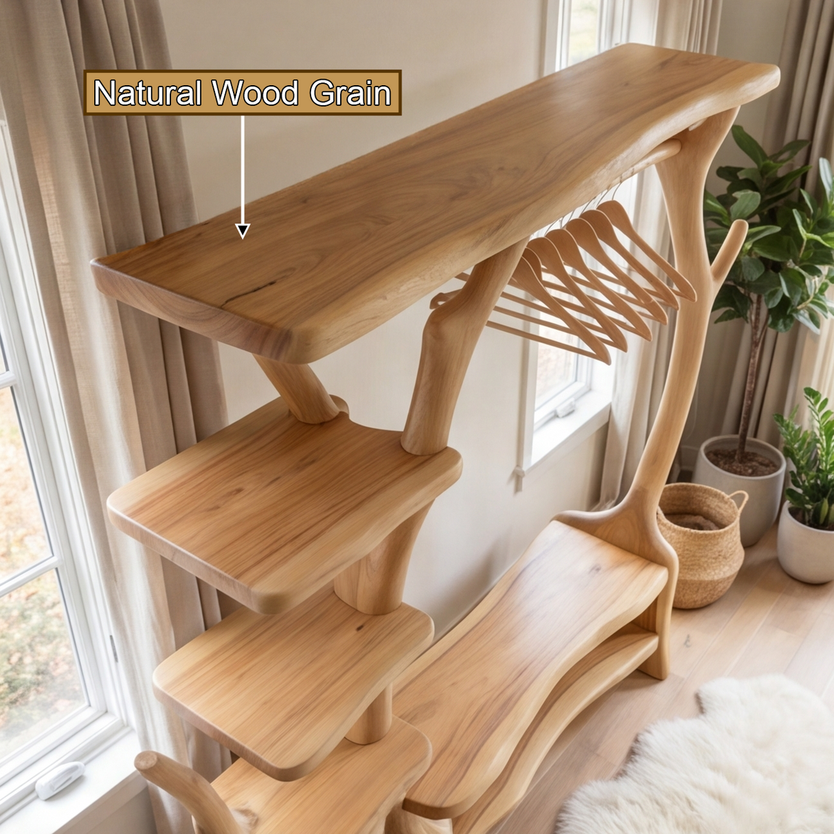 Elarowen Handcrafted Solid Wood Entryway Organizer - Timberustic Entryway Organizer