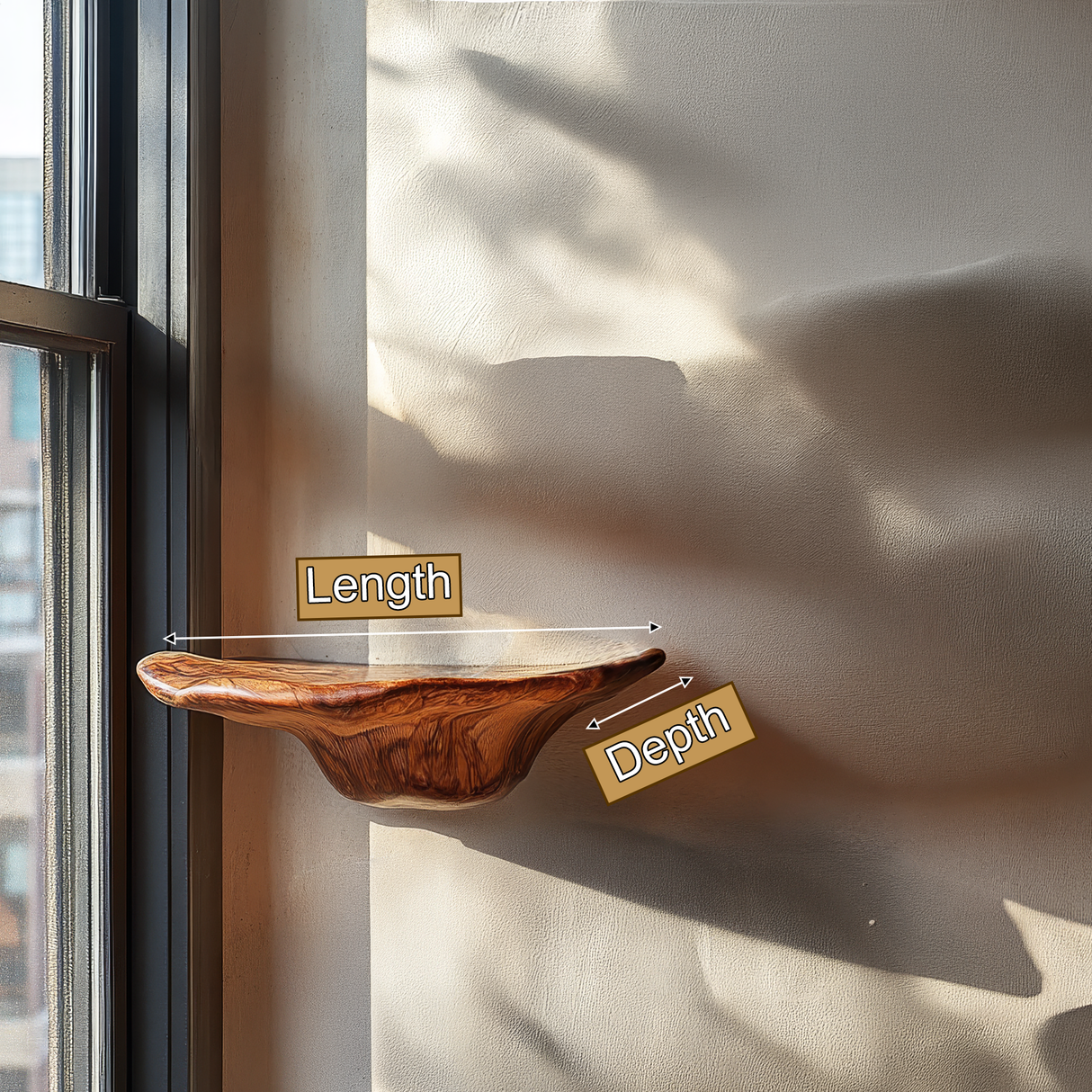Elarune Live Edge Solid Wood Mushroom Floating Shelf SPA349342 - Timberustic Floating Shelf
