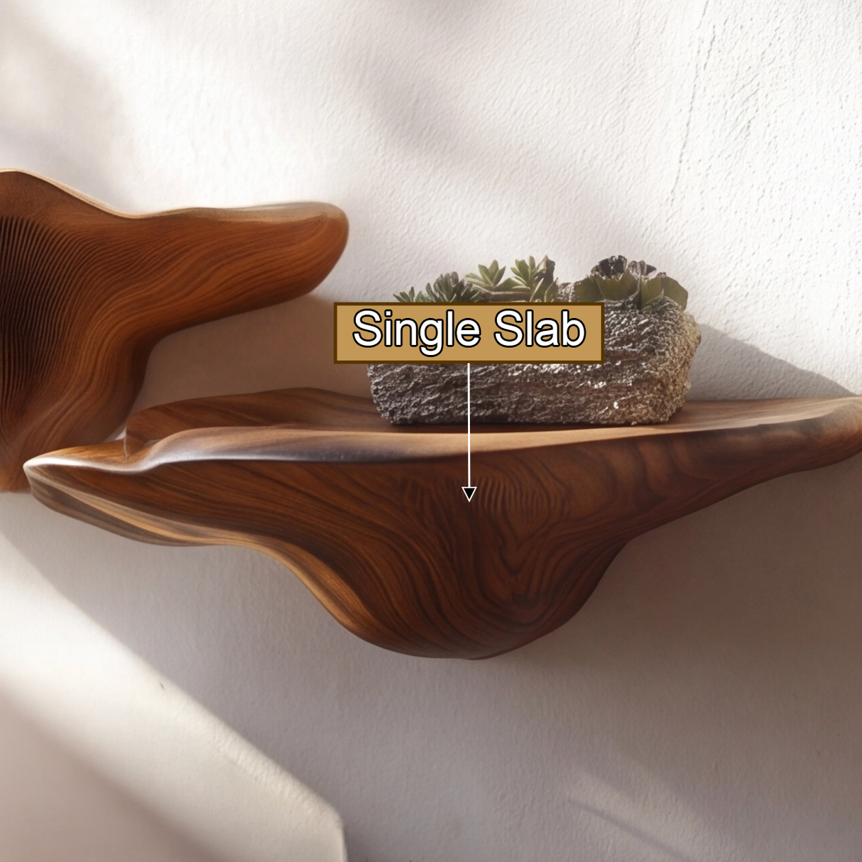 Elarvyn Sculpted Solid Wood Mushroom Floating Shelf - Timberustic Floating Shelf