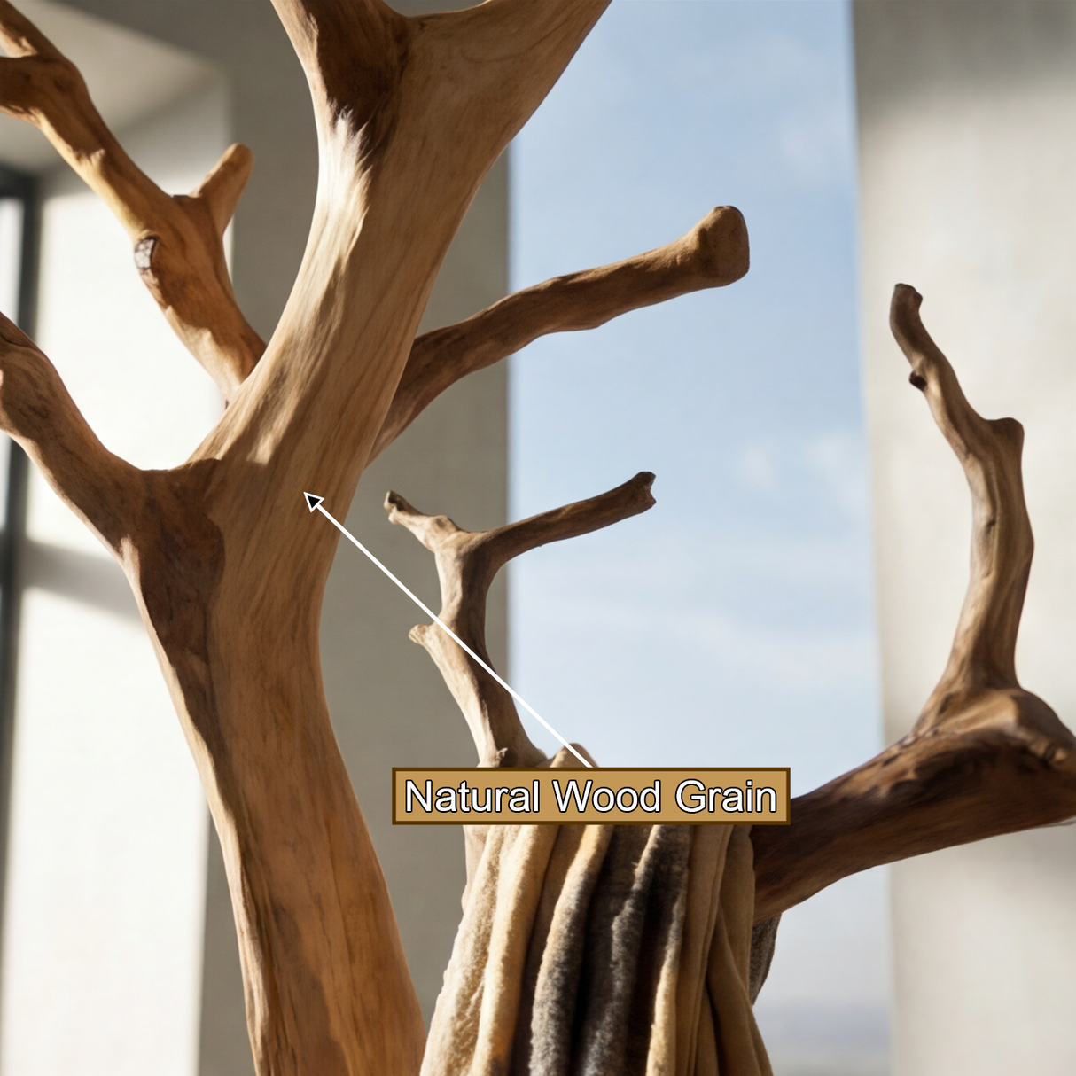 Elarwood Sculpted Solid Wood Tree Coat Rack - Timberustic Tree Coat Rack