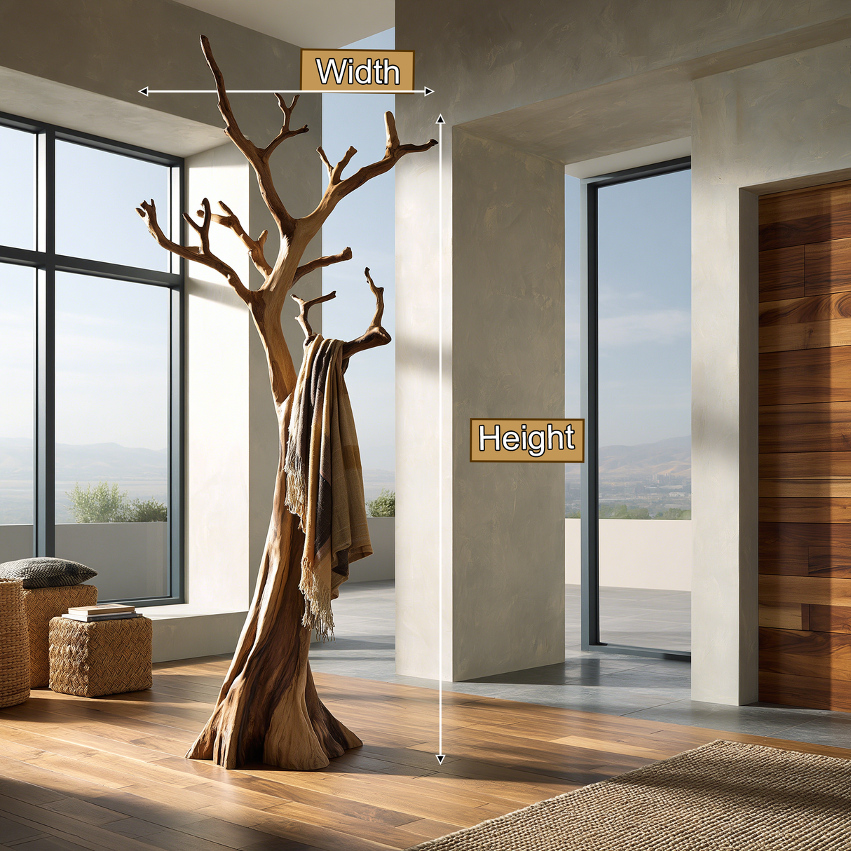 Elarwood Sculpted Solid Wood Tree Coat Rack - Timberustic Tree Coat Rack