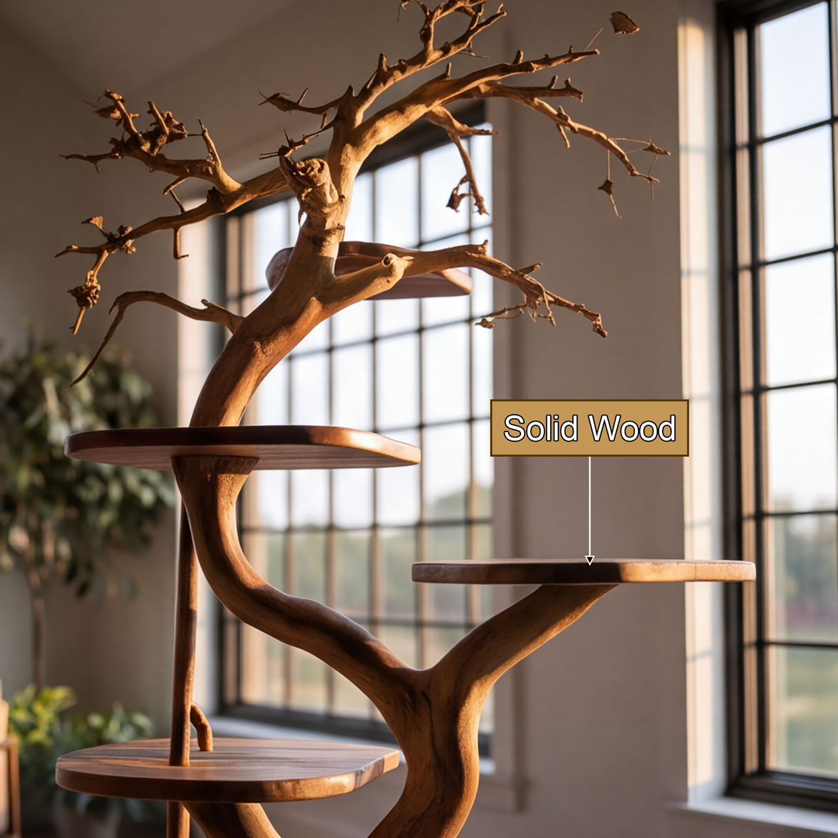 Elarwyn Handcrafted Tree Branch Parrot Stand SPA231561 - Timberustic Tree Branch Parrot Stand