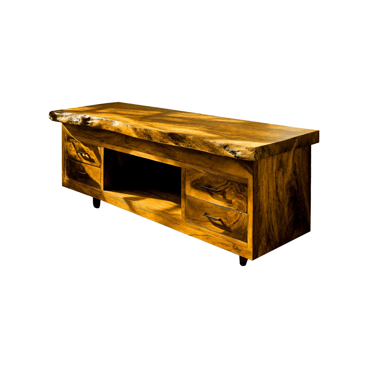 Eldara Live Edge Solid Wood Freestanding Bathroom Vanity with Drawers Teak - Timberustic Freestanding Bathroom Vanity with Drawers