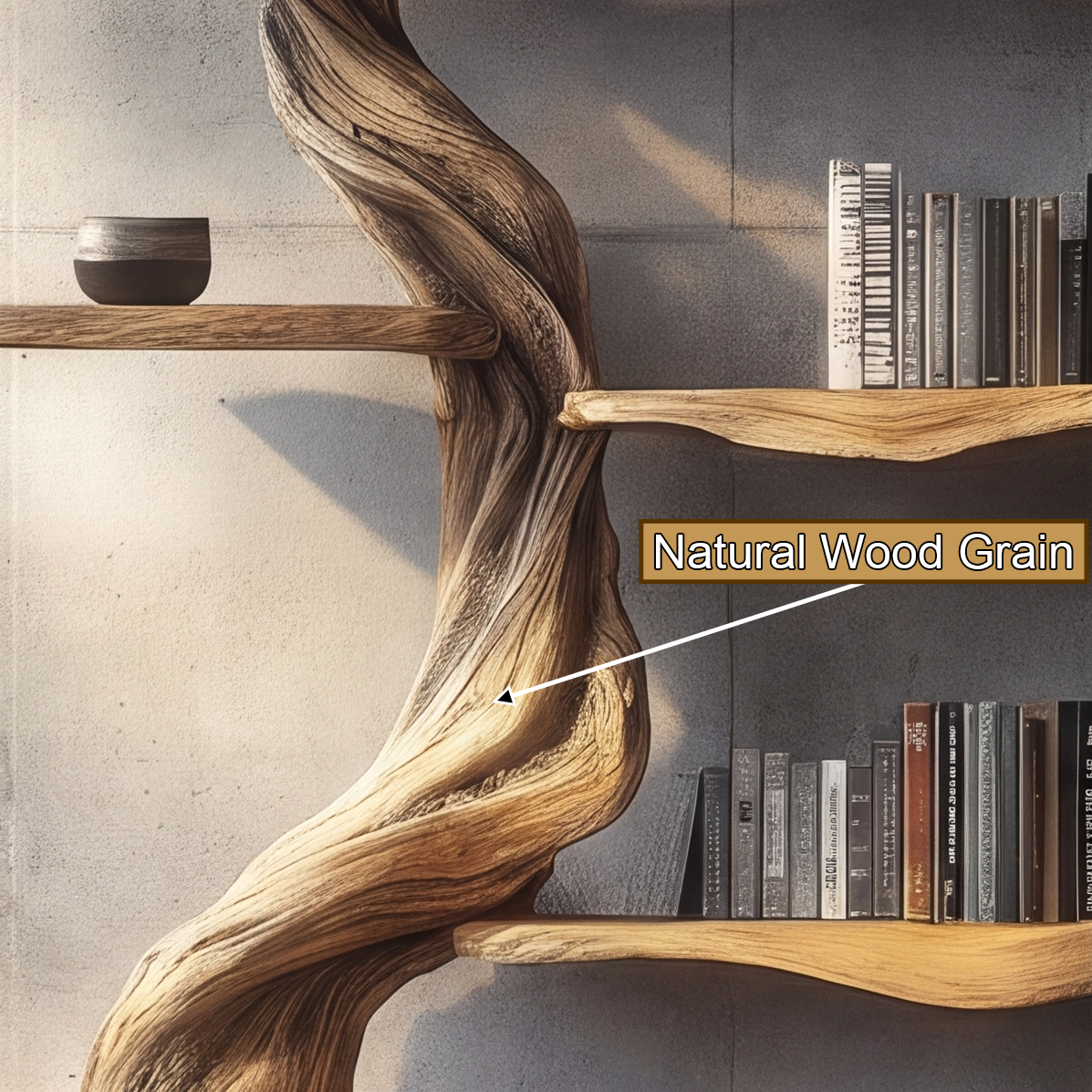 Elderglen Handcrafted Solid Wood Tree Bookshelf