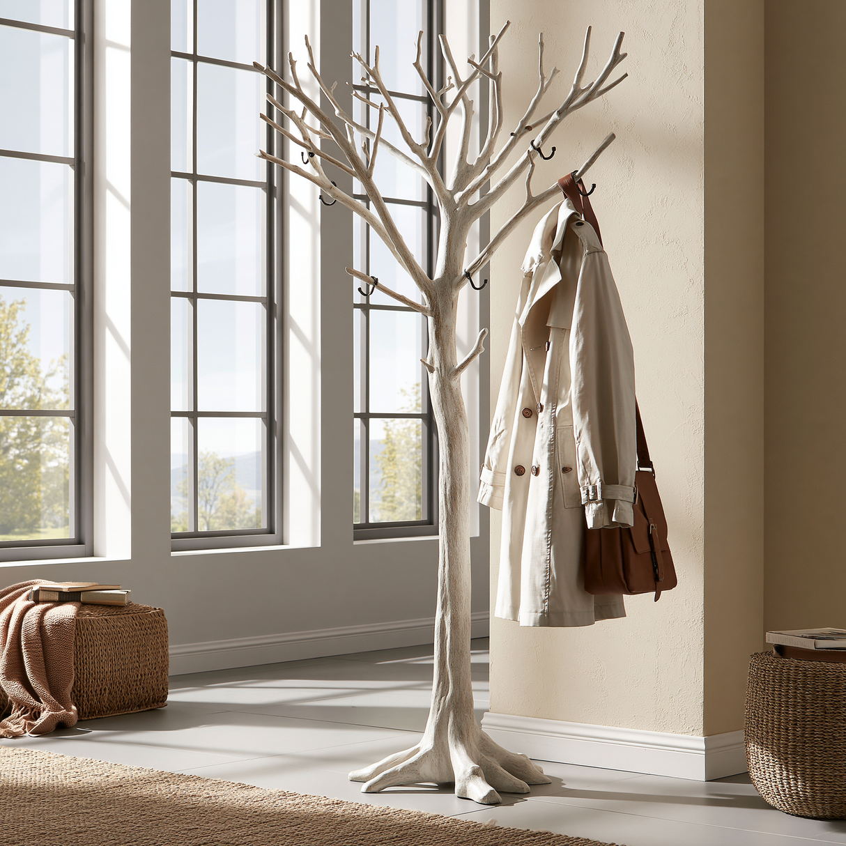 Elderglen Sculpted Solid Wood Tree Coat Rack - Timberustic Tree Coat Rack
