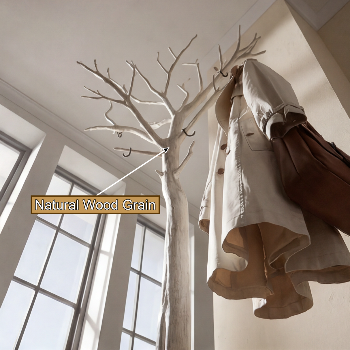 Elderglen Sculpted Solid Wood Tree Coat Rack - Timberustic Tree Coat Rack