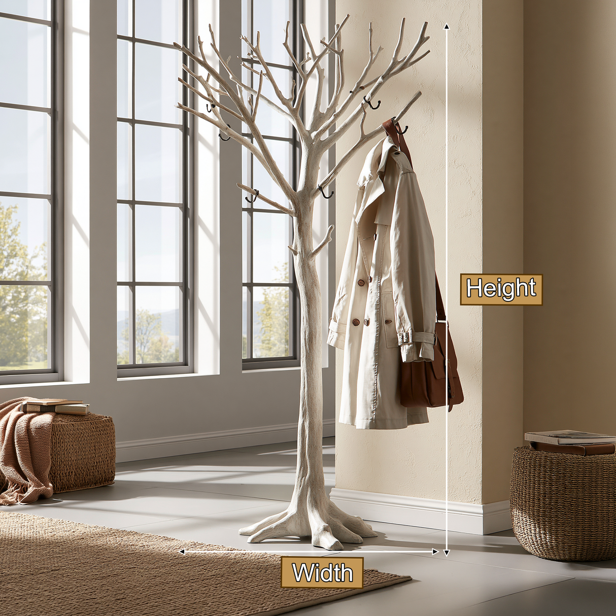 Elderglen Sculpted Solid Wood Tree Coat Rack - Timberustic Tree Coat Rack