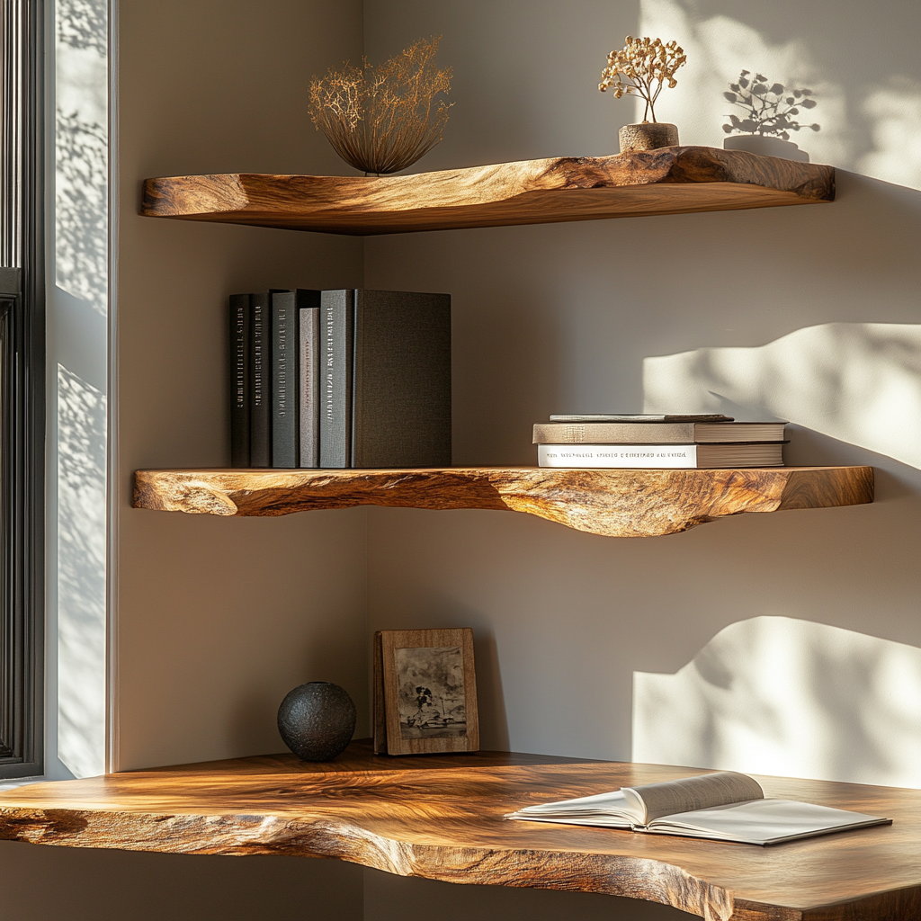 Eldorin Live Edge Solid Wood Floating Shelf SPA852820 - Timberustic Floating Shelf