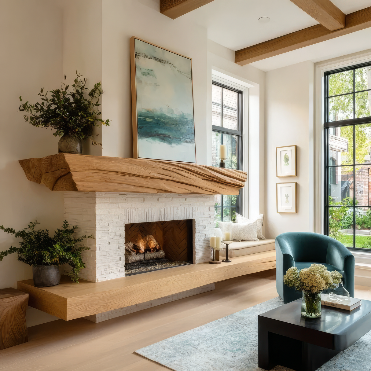 Eldorin Sculpted Fireplace Mantel Shelf