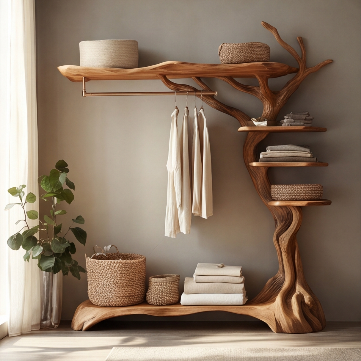 Eldorin Sculpted Solid Wood Entryway Organizer