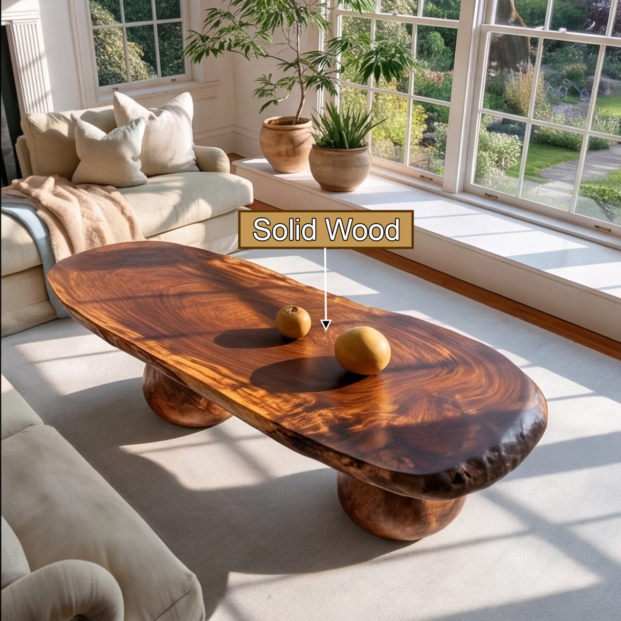 Eldovra Sculpted Solid Wood Coffee Table - TimbeRustic Coffee Table