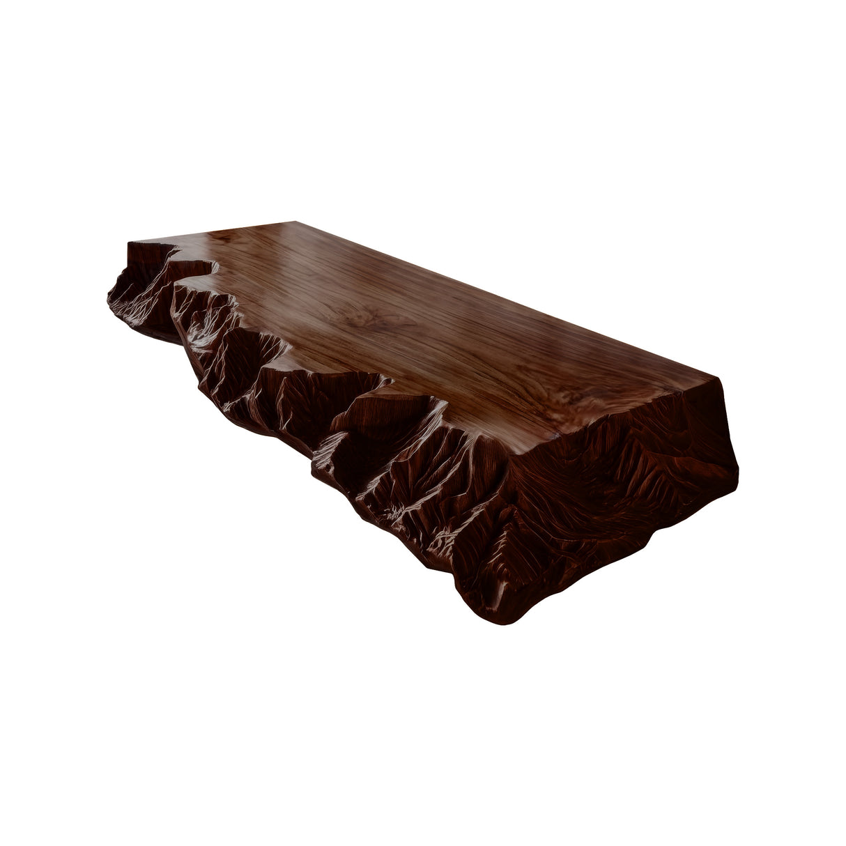 Eldran Sculpted Edge Solid Wood Floating Bathroom Vanity Dark Walnut - Timberustic Floating Bathroom Vanity