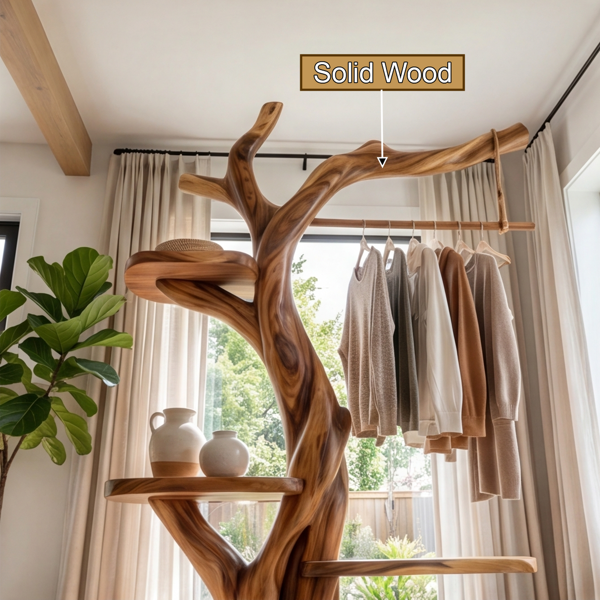 Eldrath Handcrafted Solid Wood Entryway Organizer - Timberustic Entryway Organizer