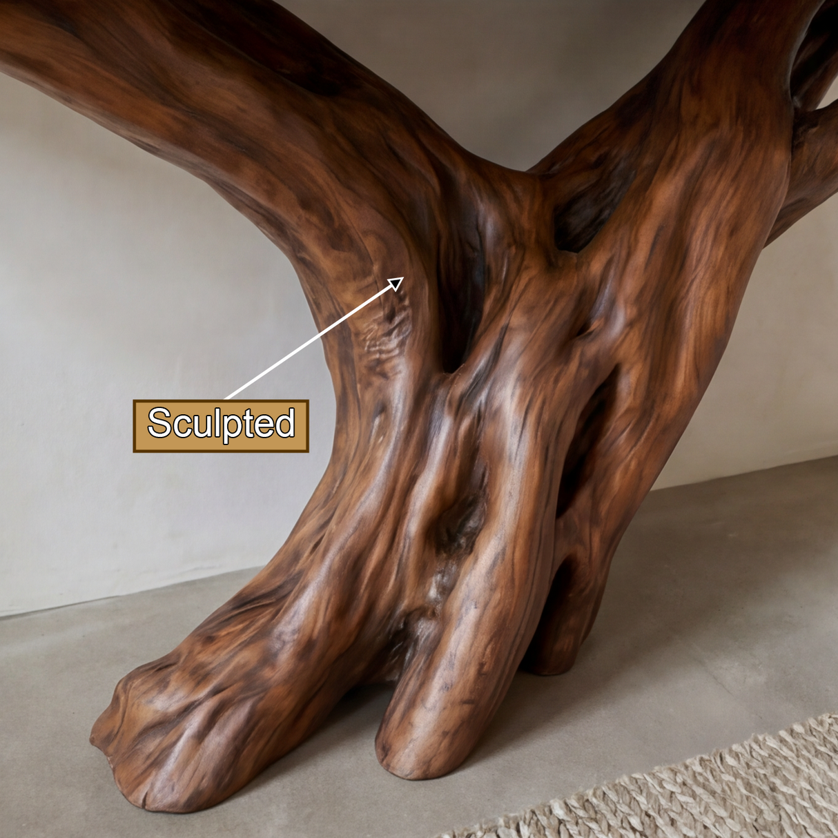 Eldravane Sculpted Solid Wood Console Table