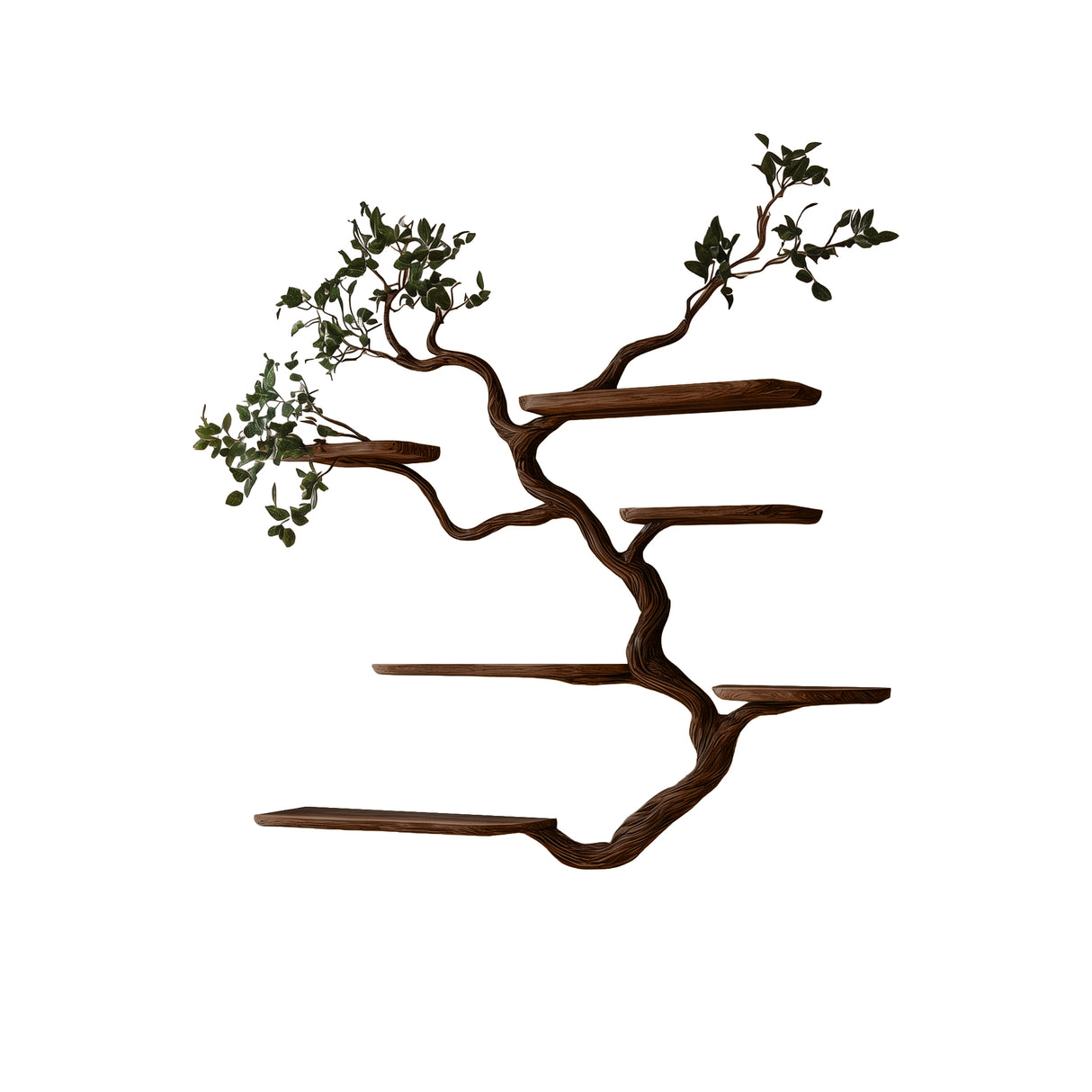 Eldrion Handcrafted Solid Wood Floating Tree Bookshelf