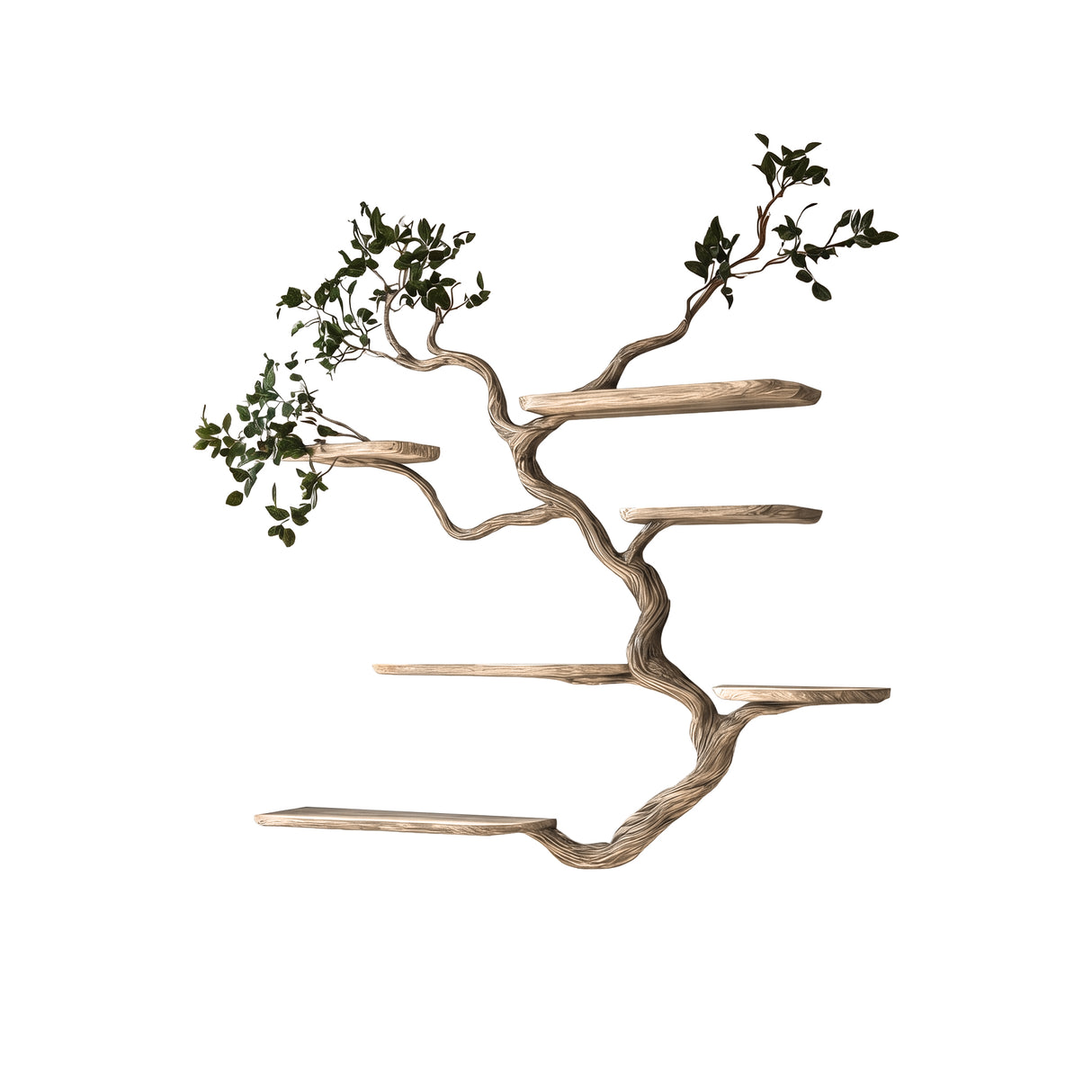 Eldrion Handcrafted Solid Wood Floating Tree Bookshelf