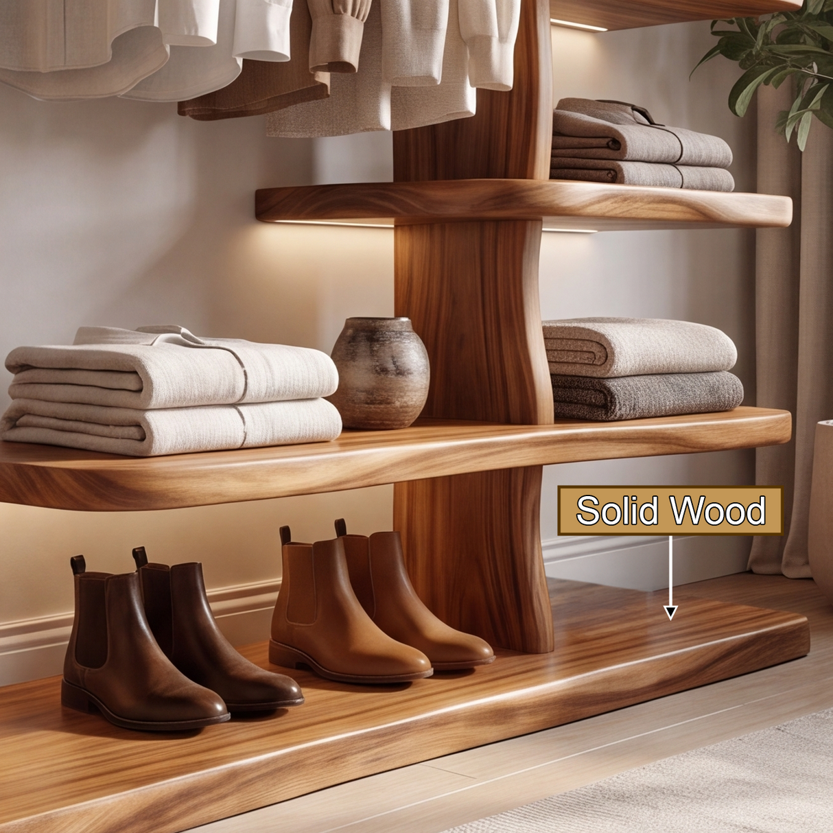 Eldrion Solid Wood Entryway Organizer