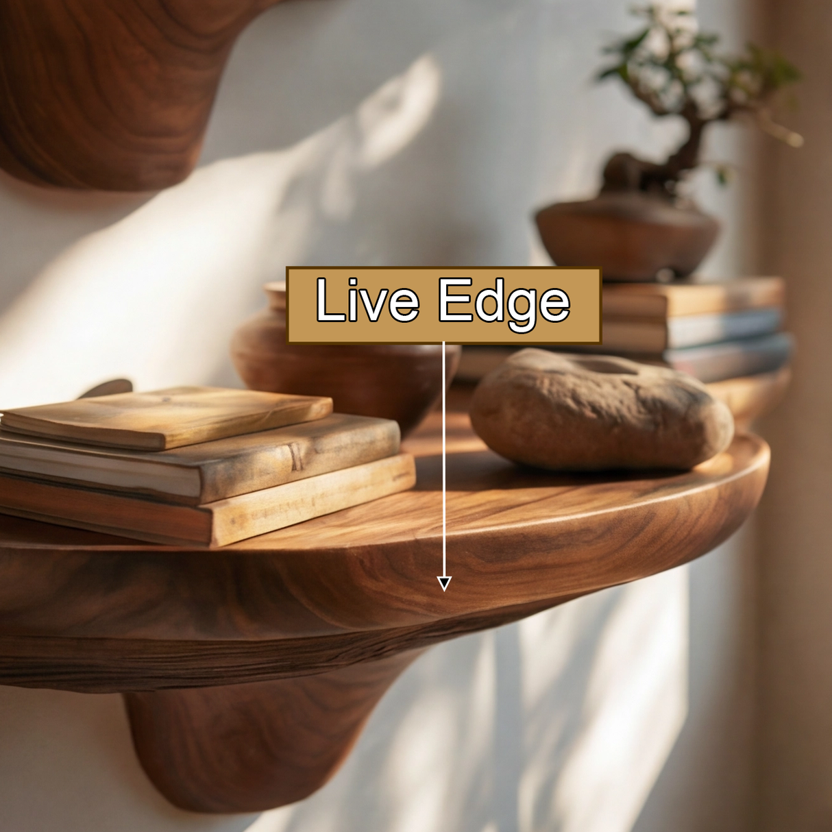 Eldrosen Solid Wood Mushroom Floating Shelf SPA398331 - Timberustic Floating Shelf