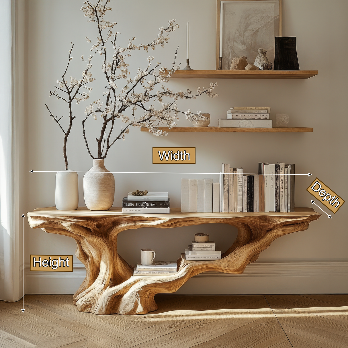 Eldrosyn Sculpted Solid Wood Console Table - Timberustic Console Table