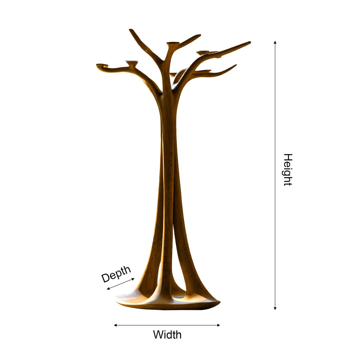 Eldwyn Sculpted Solid Wood Tree Coat Rack - Timberustic Tree Coat Rack