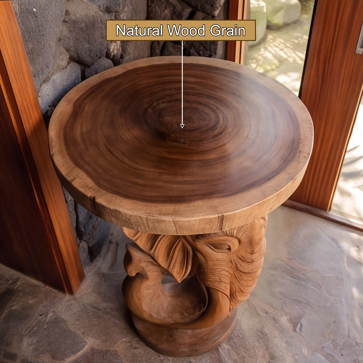 Elevara Sculpted Solid Wood Pedestal Stand - Timberustic Pedestal Stand