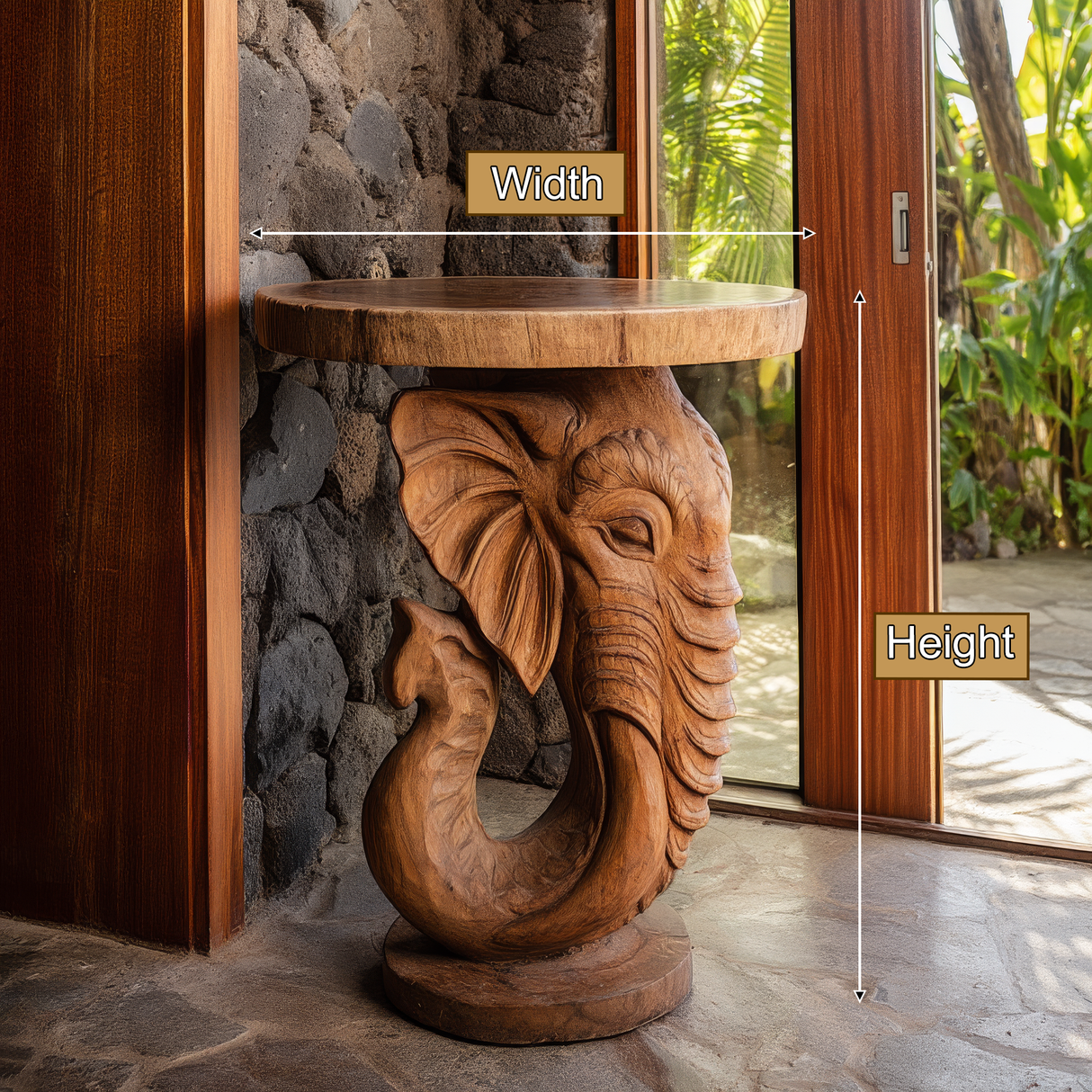 Elevara Sculpted Solid Wood Pedestal Stand - Timberustic Pedestal Stand
