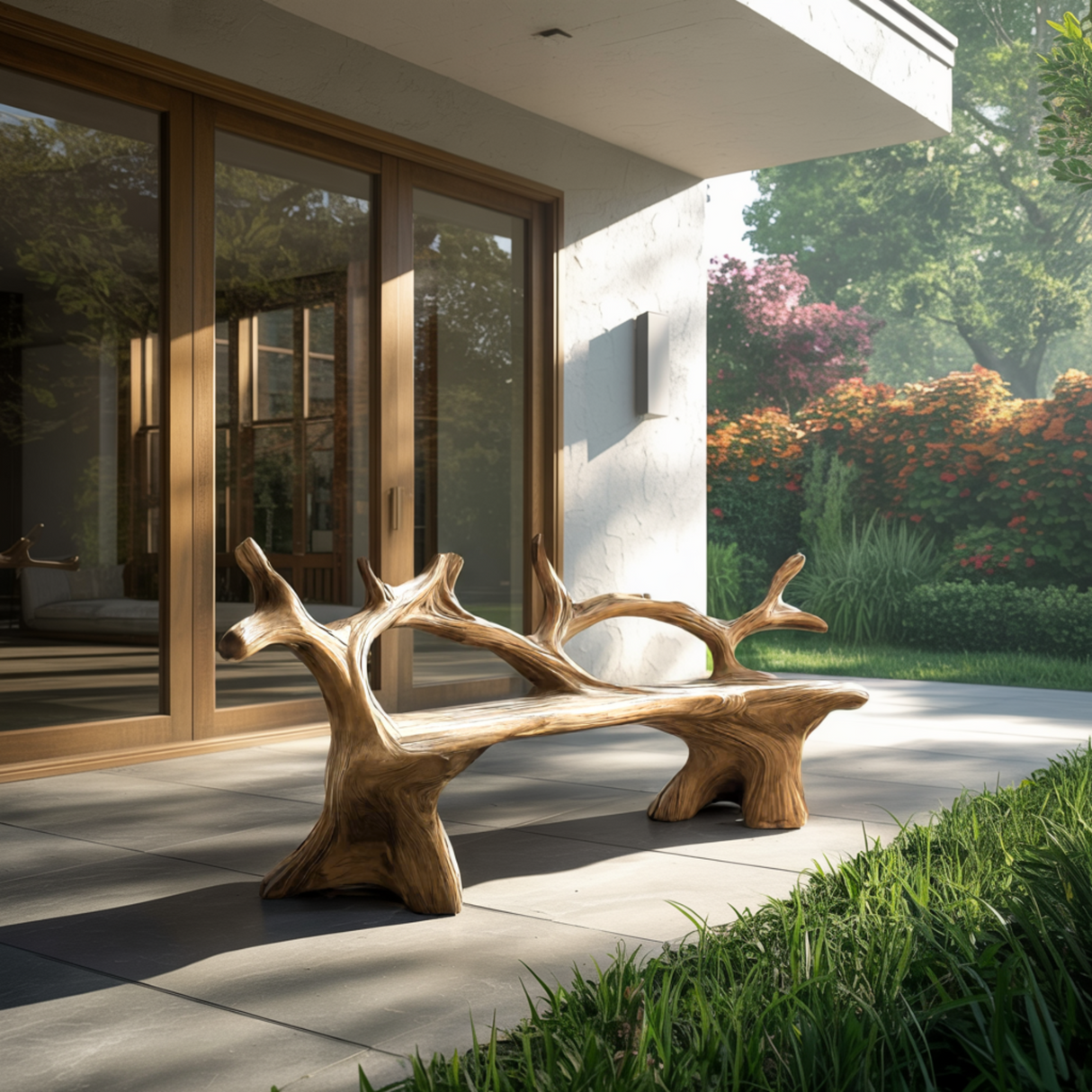 Elmwave Handcrafted Live Edge Outdoor Bench - Timberustic Bench