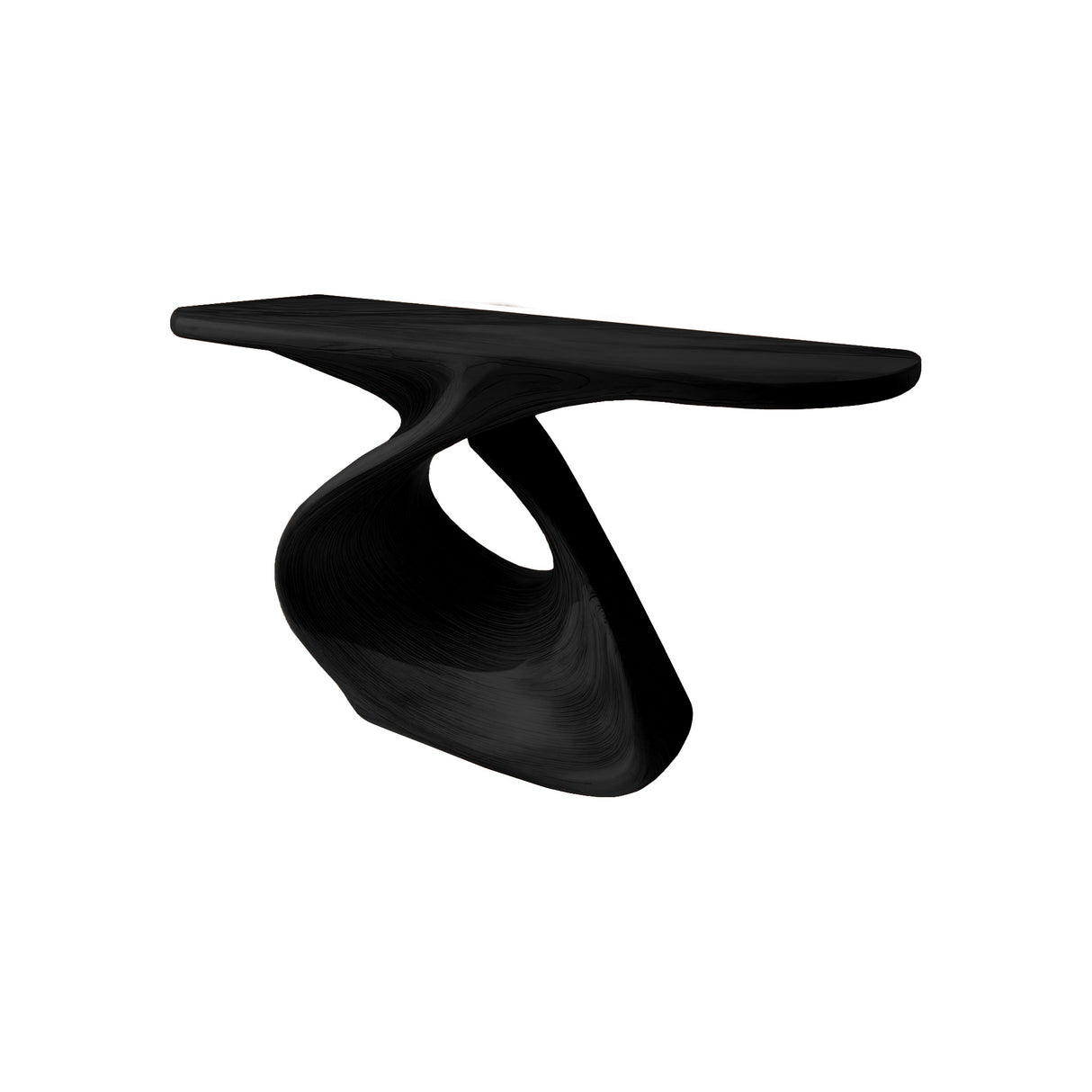 Elora Loop Sculptural Wood Console Table Black - Timberustic Console Table
