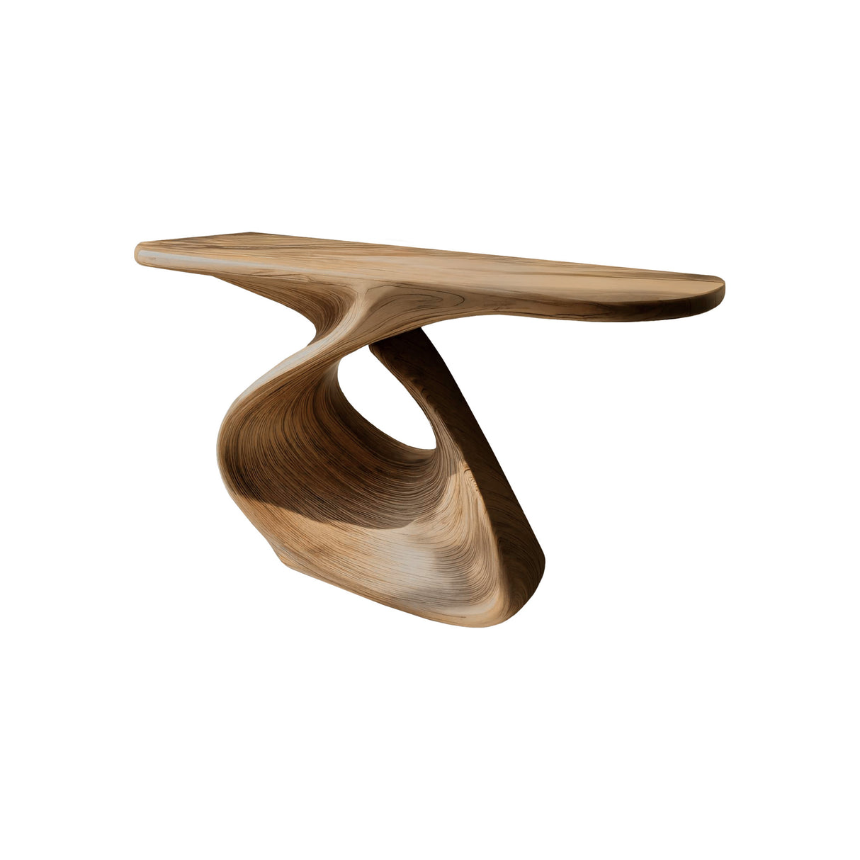Elora Loop Sculptural Wood Console Table Natural Oak - Timberustic Console Table