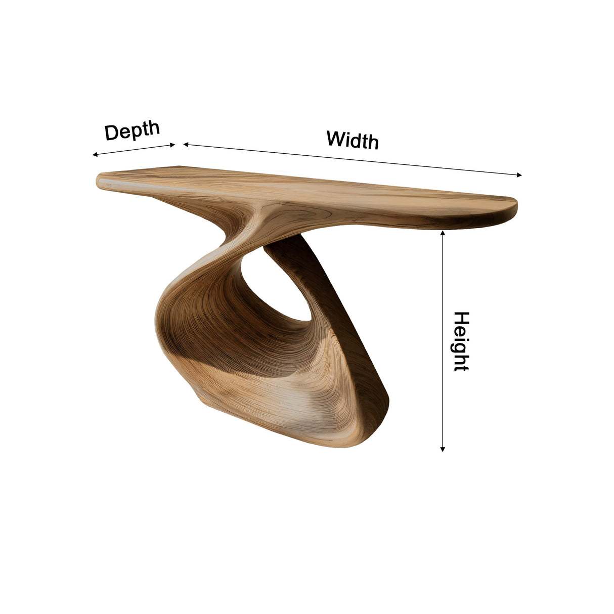 Elora Loop Sculptural Wood Console Table - Timberustic Console Table