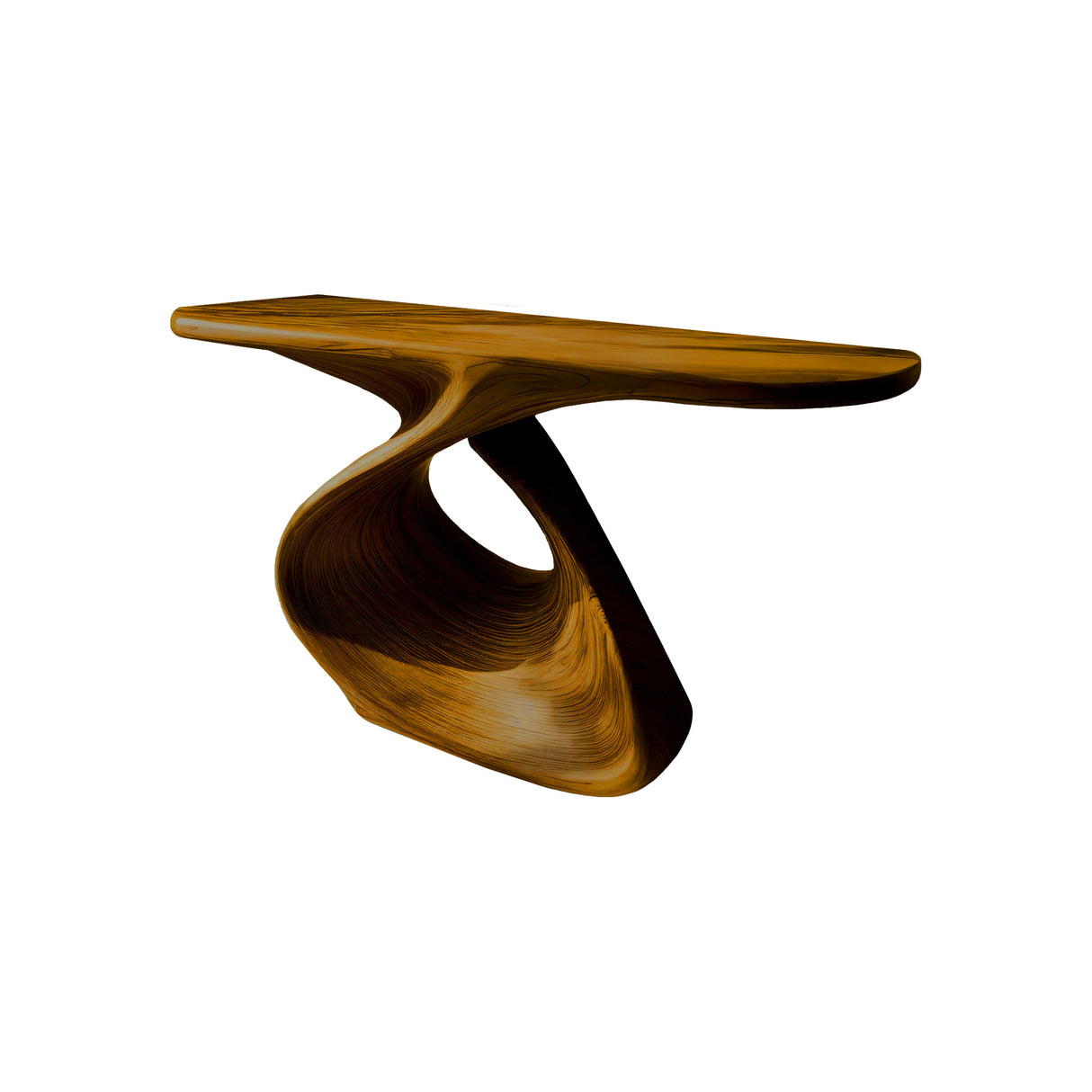 Elora Loop Sculptural Wood Console Table Teak - Timberustic Console Table