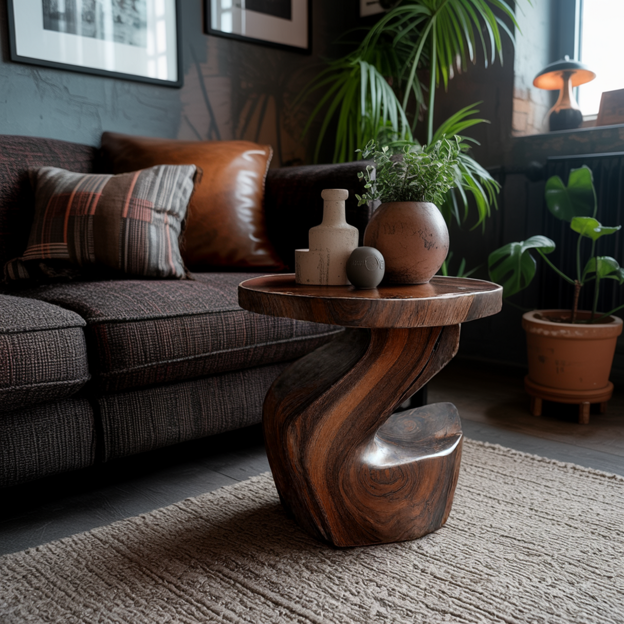 Elora Twist Solid Wood Side Table - Timberustic Side Table