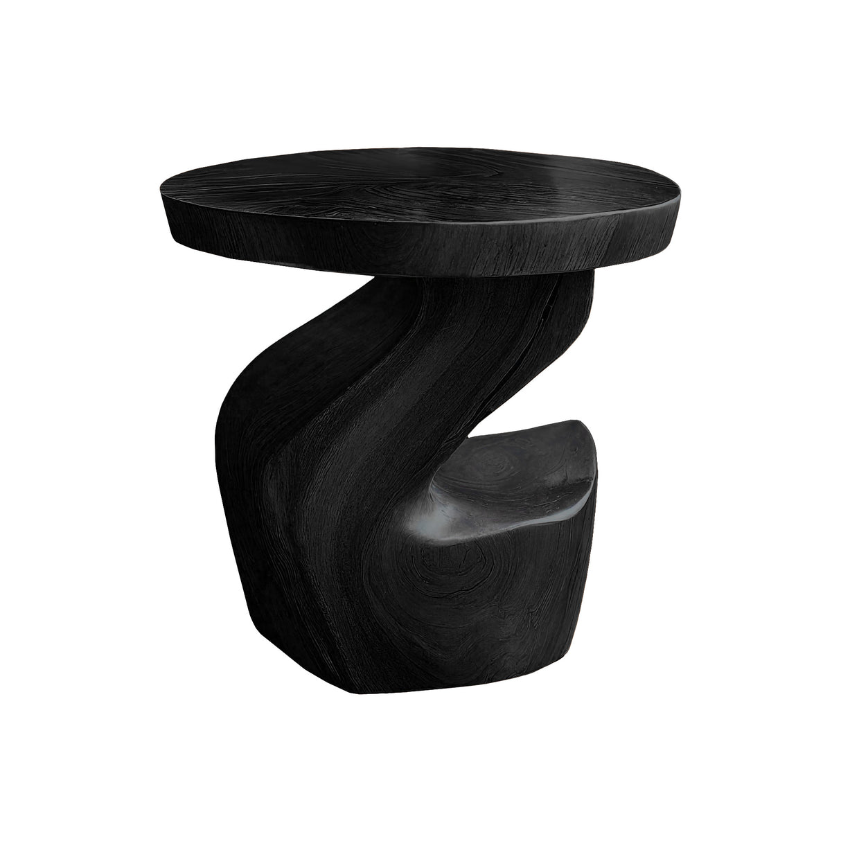 Elora Twist Solid Wood Side Table Black - Timberustic Side Table