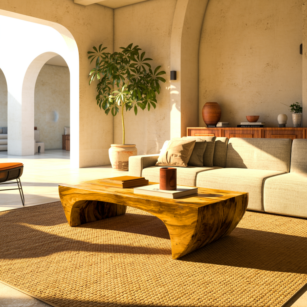 Elowen Arc Solid Wood Coffee Table - Timberustic Coffee Table